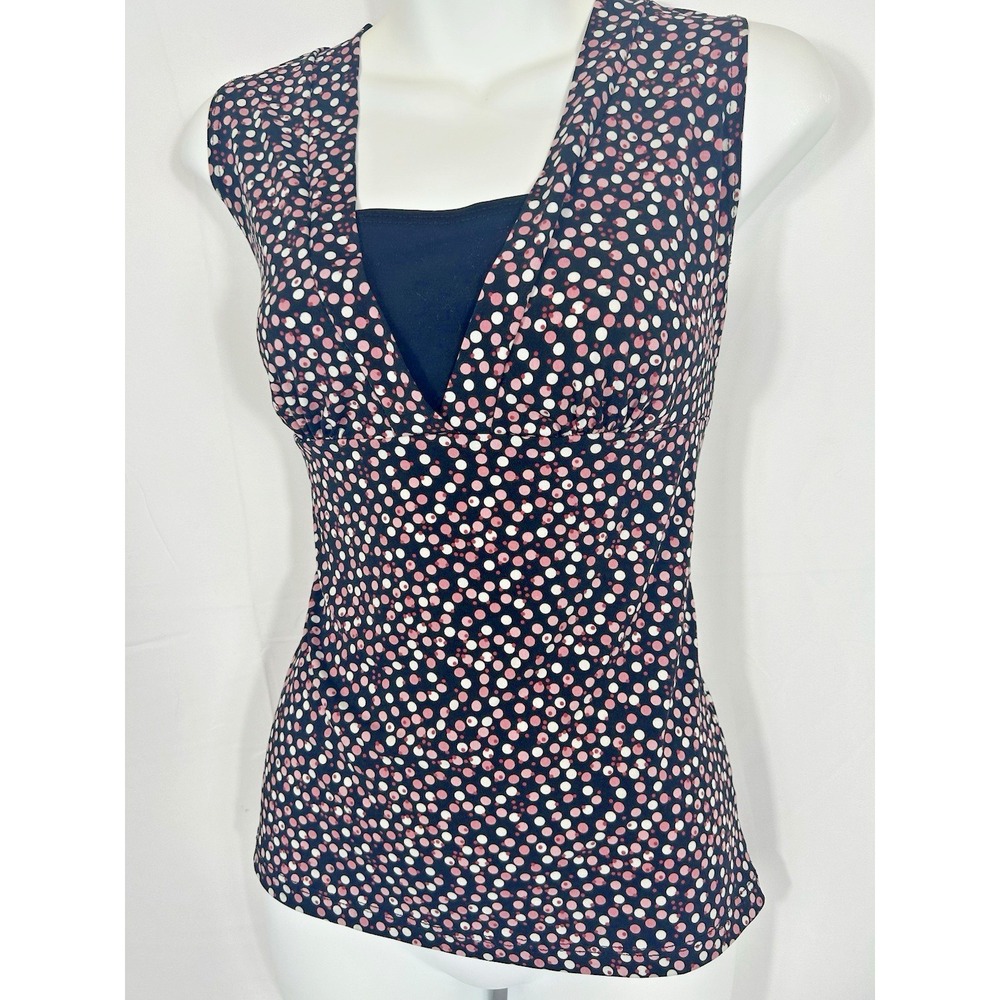 Vintage USA Deadstock Y2K Babydoll‎ Top Size S 90s Polka Dot Boho Dark Feminine